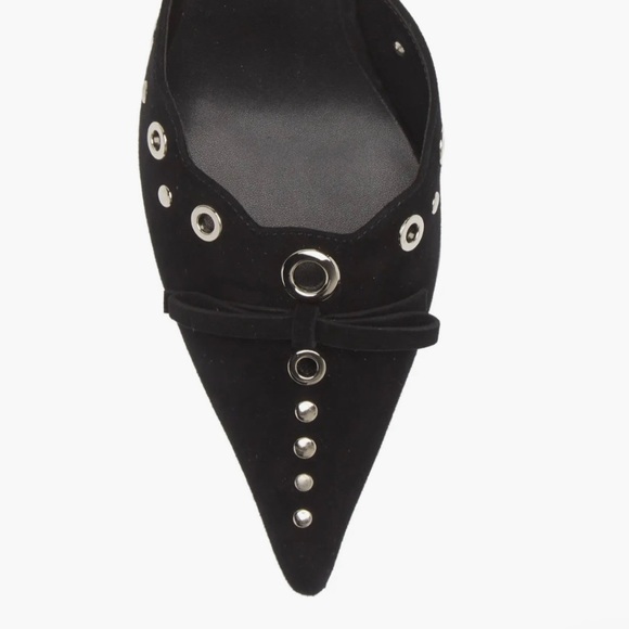 Jeffrey Campbell Gratis Pointed Toe Mule Black Suede - Picture 2 of 6